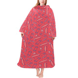 Skate Board Pattern Print Design 01 Blanket Robe with Sleeves