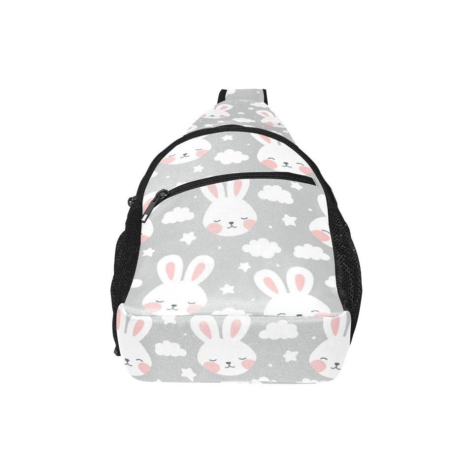 Rabbit cloud Pattern All Over Print Chest Bag