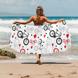 Bicycle Pattern Print Design 04 Beach Towel