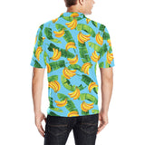 banana leaves banana design pattern Men's All Over Print Polo Shirt