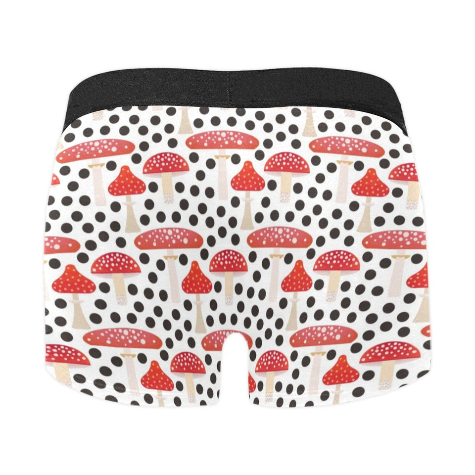 Red mushroom dot pattern Men's All Over Print Boxer Briefs Men's Underwear