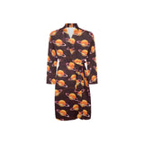 Hamburger Pattern Print Design 05 Men's Long Sleeve Belted Night Robe