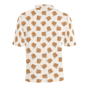 Pancake Pattern Print Design 01 Men's All Over Print Polo Shirt