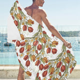 Red tulips and daffodils pattern Beach Towel