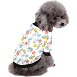 Siberian husky and colorful circle pattern All Over Print Pet Dog Round Neck Fuzzy Shirt