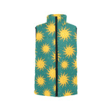 Sun green background Women's Padded Vest