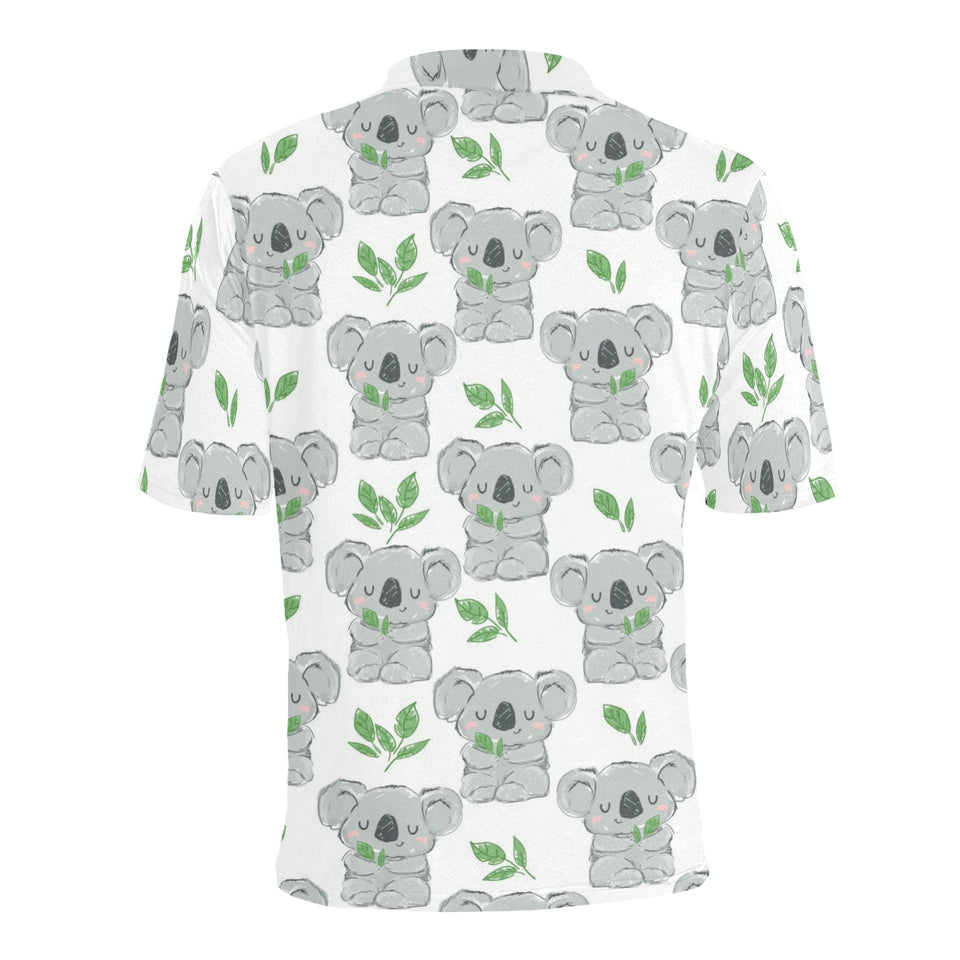 Hand drawn Koala leaves pattern Men's All Over Print Polo Shirt