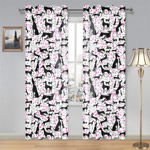 Greyhound Pattern Print Design 02 Gauze Curtain