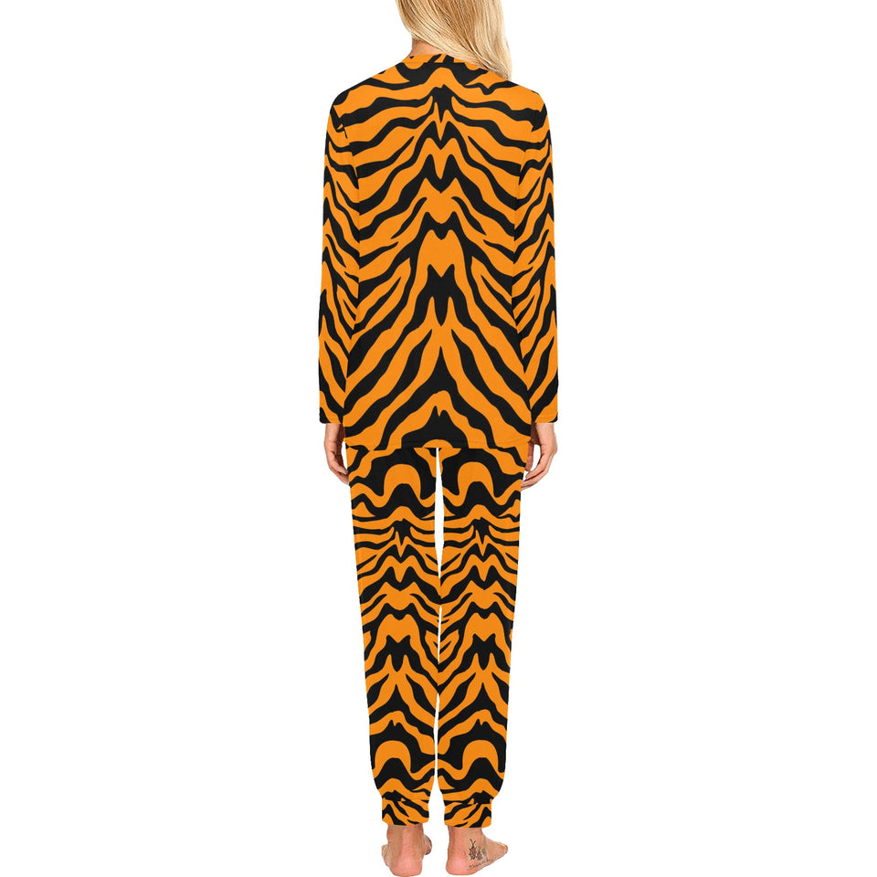Bengal tigers skin print pattern Women's All Over Print Pajama Set