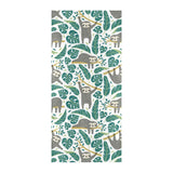 Cute sloths tropical palm leaves white background Beach Towel