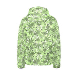 Canabis Marijuana Weed Pattern Print Design 01 Kids' Boys' Girls' Padded Hooded Jacket