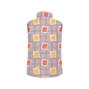 Bread Toast Pattern Print Design 05 Men's Padded Vest