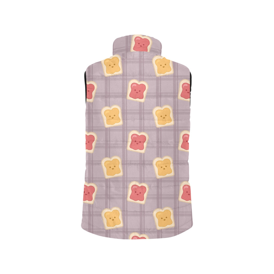 Bread Toast Pattern Print Design 05 Men's Padded Vest