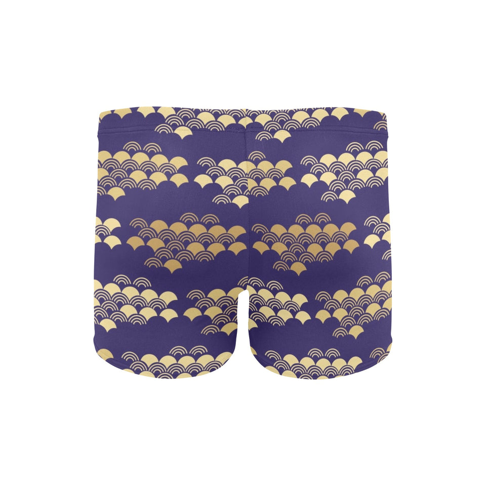 Beautiful japanese fan pattern Men's Swimming Trunks