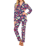 British Pattern Print Design 02 Women's Long Pajama Set