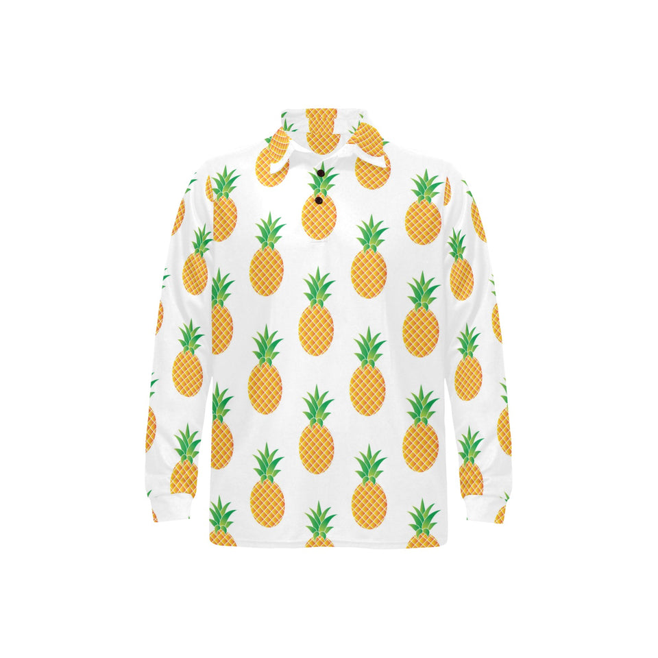 Pineapples pattern Men's Long Sleeve Polo Shirt