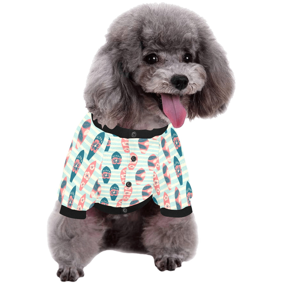 Surfboard Pattern Print Design 02 All Over Print Pet Dog Round Neck Fuzzy Shirt