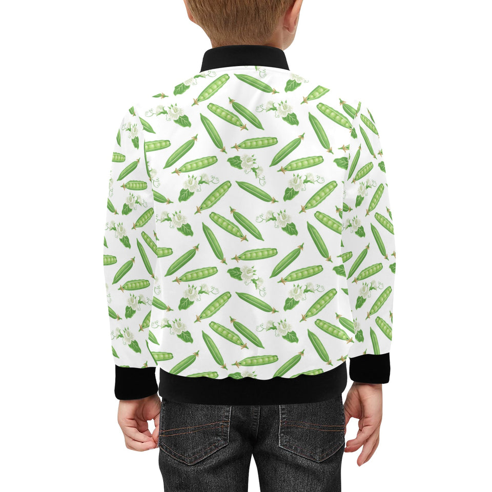 Green Peas Pattern Print Design 04 Kids' Boys' Girls' Bomber Jacket