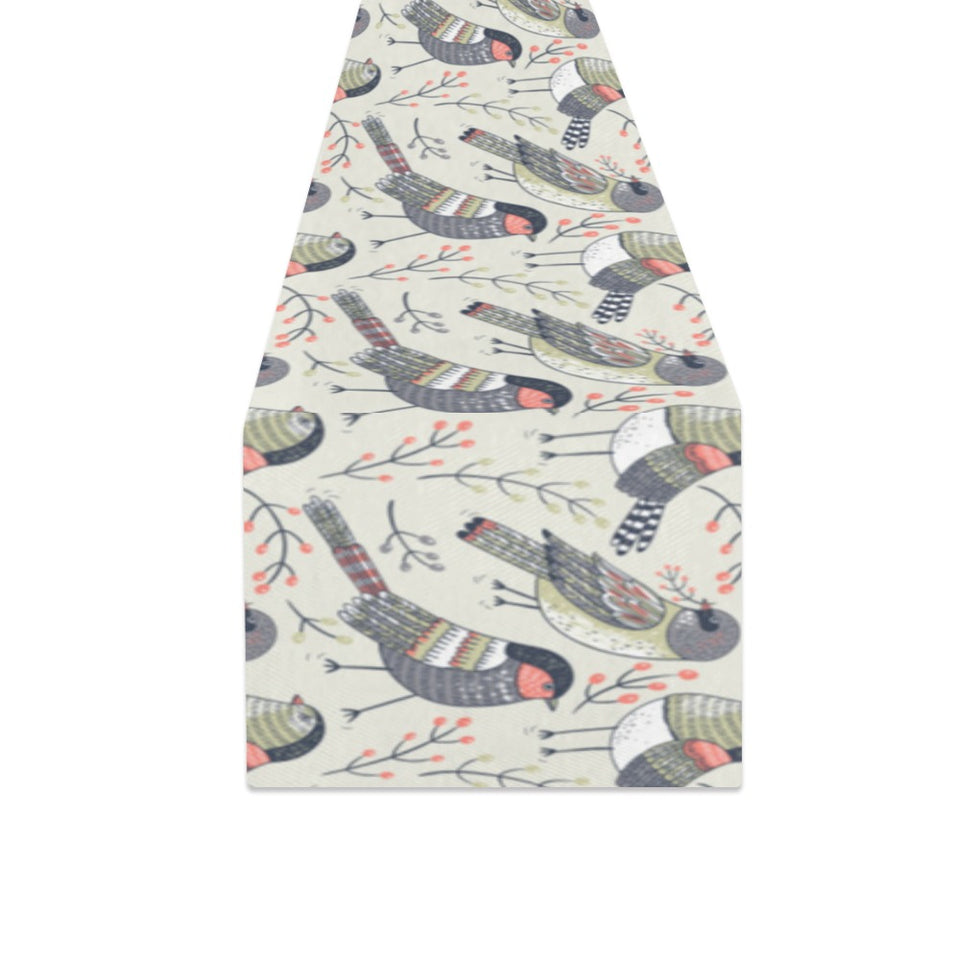 Pigeon Pattern Print Design 04 Table Runner