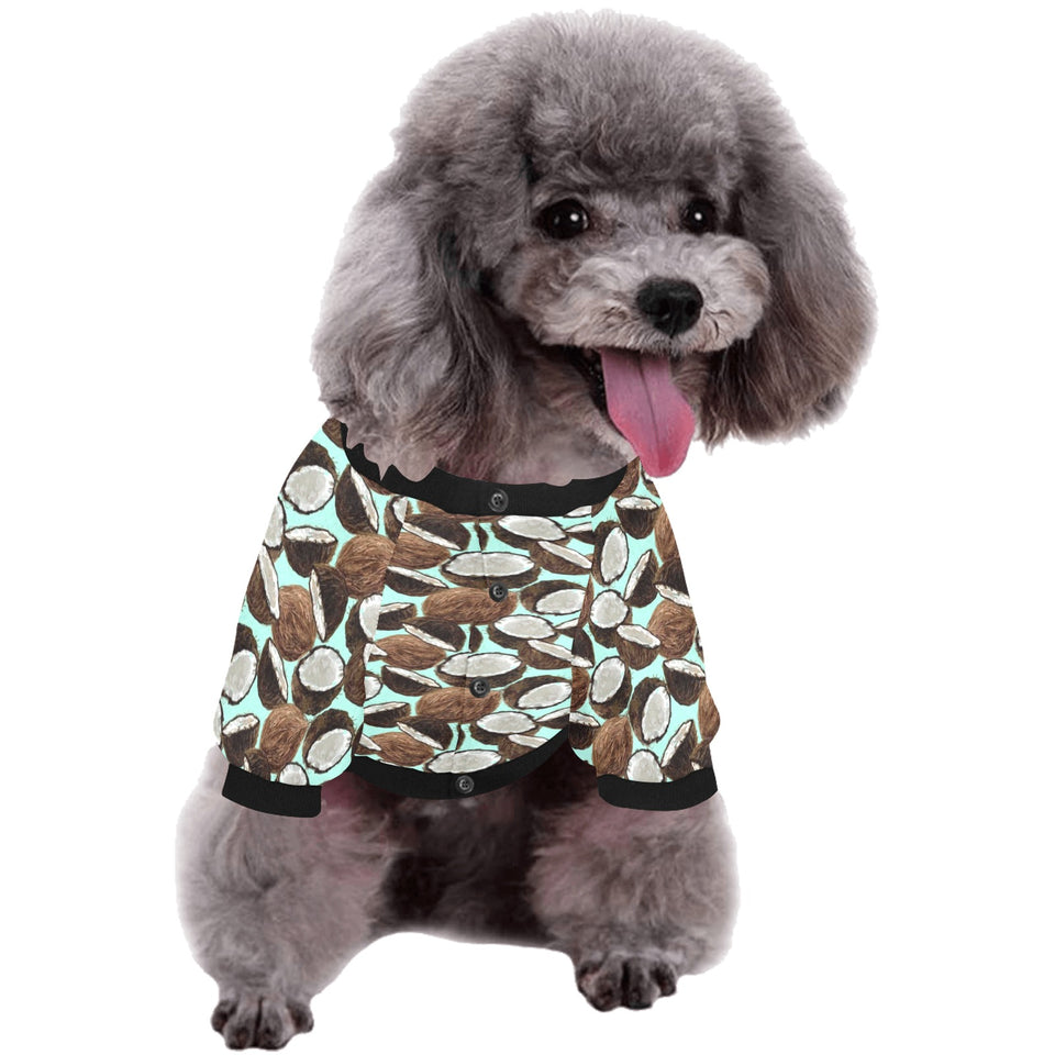 Coconut Pattern Print Design 03 All Over Print Pet Dog Round Neck Fuzzy Shirt