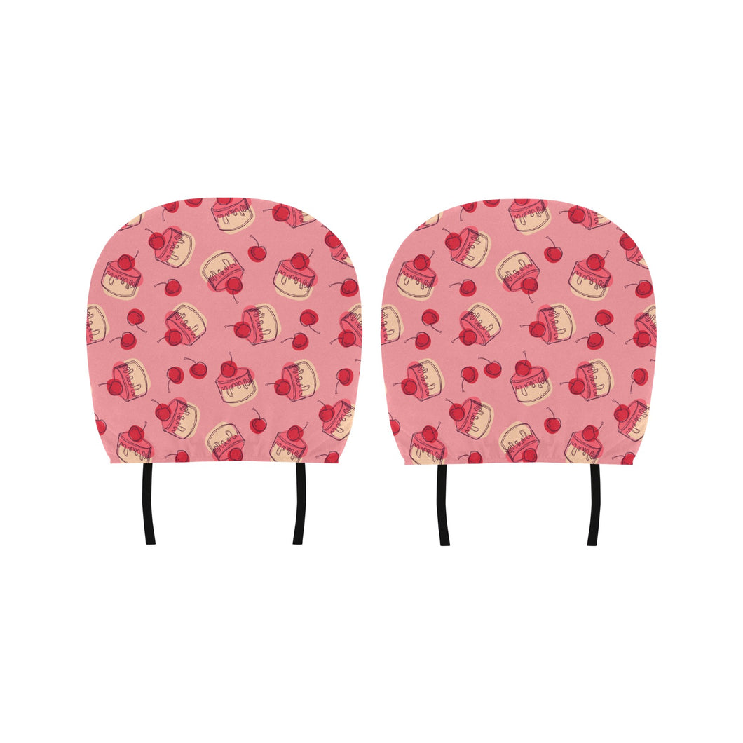 Cake cherry pattern Car Headrest Cover