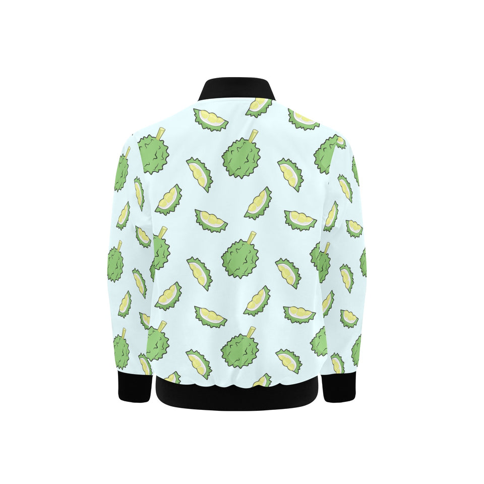 Durian pattern blue background Kids' Boys' Girls' Bomber Jacket
