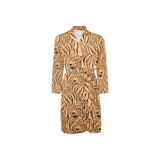 Bengal tigers pattern Men's Long Sleeve Belted Night Robe