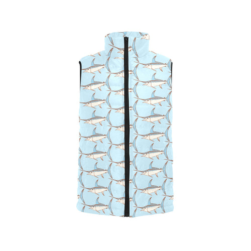 Swordfish Pattern Print Design 01 Men's Padded Vest