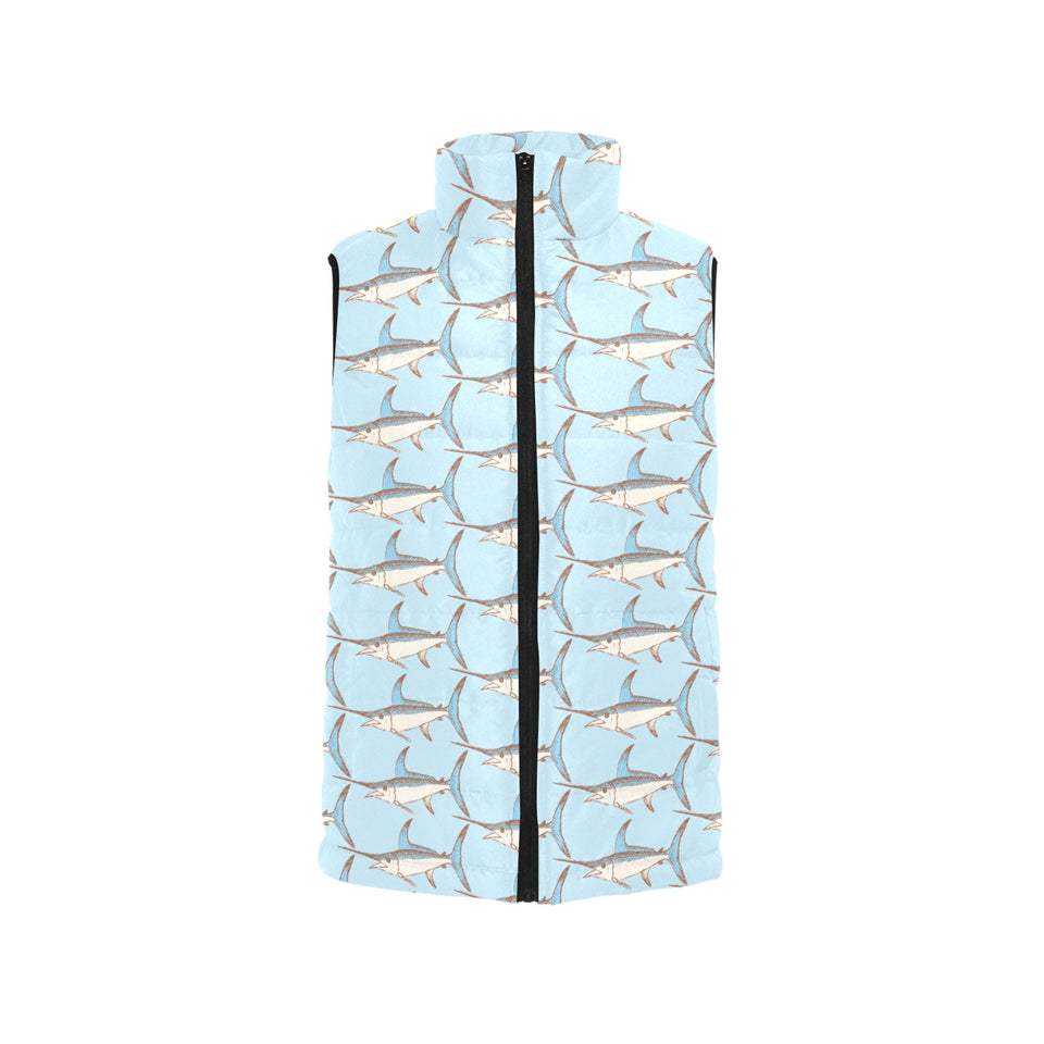 Swordfish Pattern Print Design 01 Men's Padded Vest