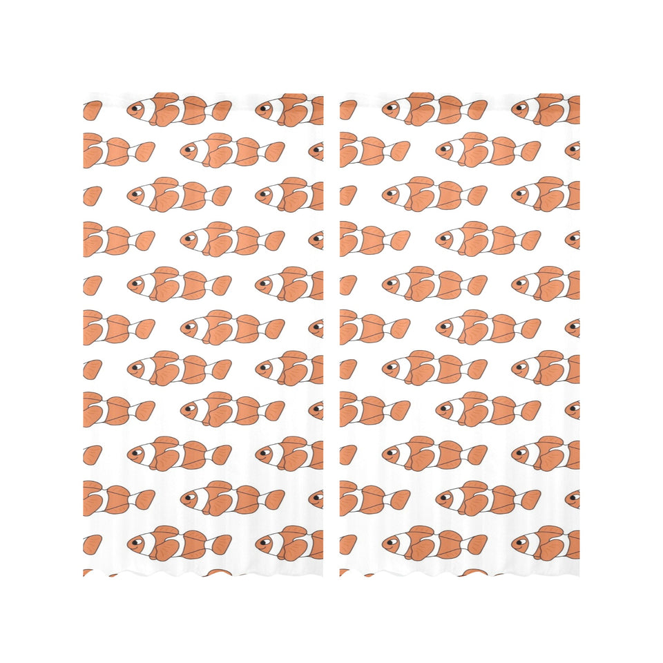 Clown Fish Pattern Print Design 05 Gauze Curtain