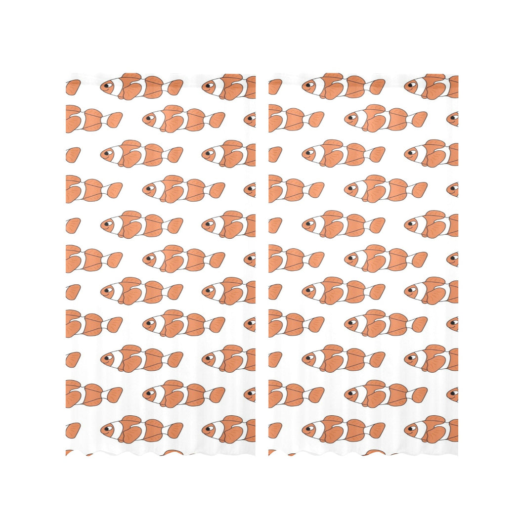 Clown Fish Pattern Print Design 05 Gauze Curtain