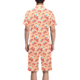 Camper Van Pattern Print Design 03 Men's V-Neck Short Pajama Set