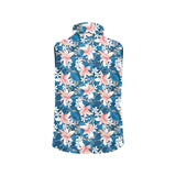 Hibiscus Pattern Print Design 02 Men's Padded Vest