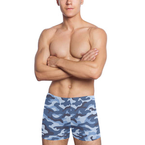 Blue camouflage pattern Men's Swimming Trunks