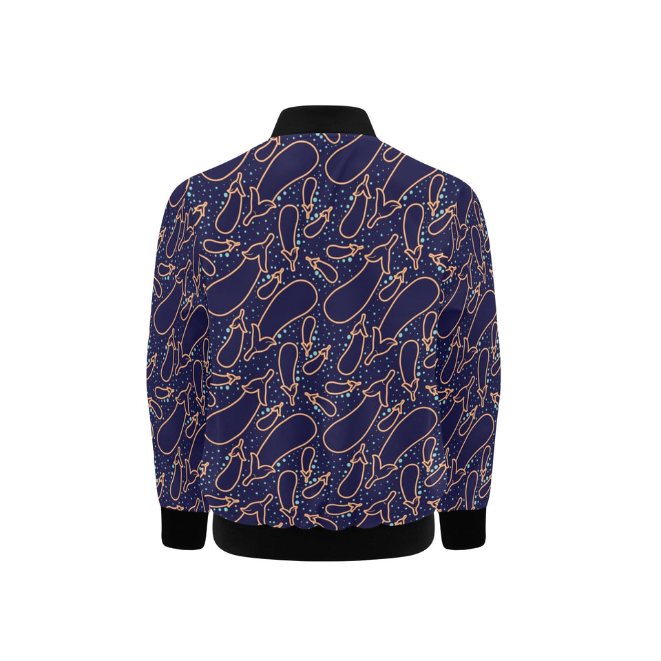 Eggplant Pattern Print Design 04 Kids' Boys' Girls' Bomber Jacket