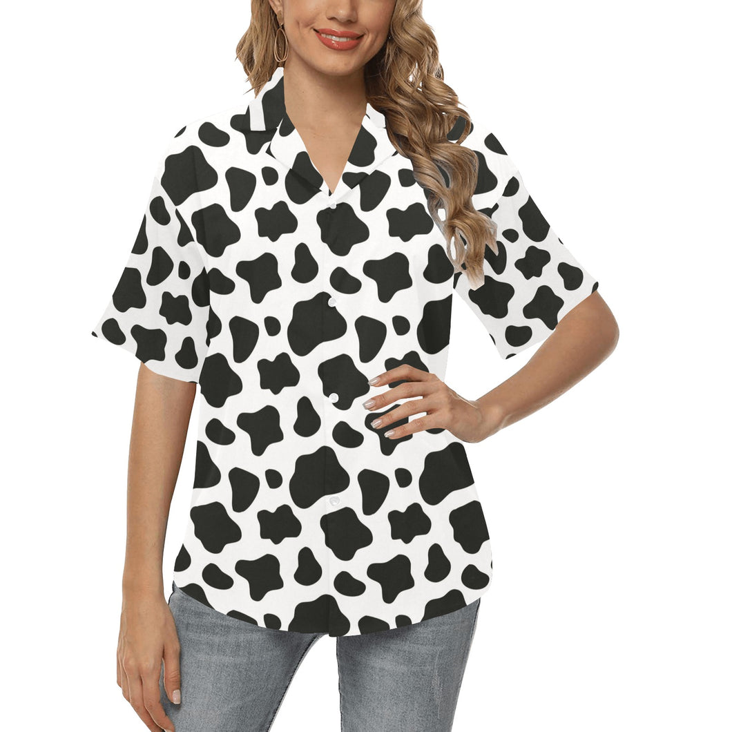 Cow skin pattern Women's All Over Print Hawaiian Shirt