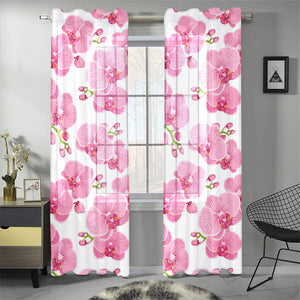 pink purple orchid pattern background Gauze Curtain