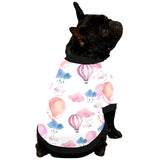 Watercolor air balloon cloud pattern All Over Print Pet Dog Round Neck Fuzzy Shirt