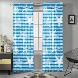 Starfish blue blackground Gauze Curtain