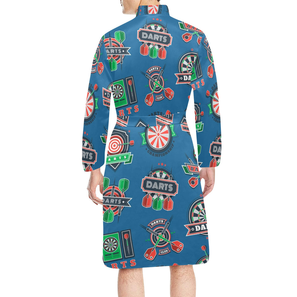 Darts Pattern Print Design 02 Men's Long Sleeve Belted Night Robe
