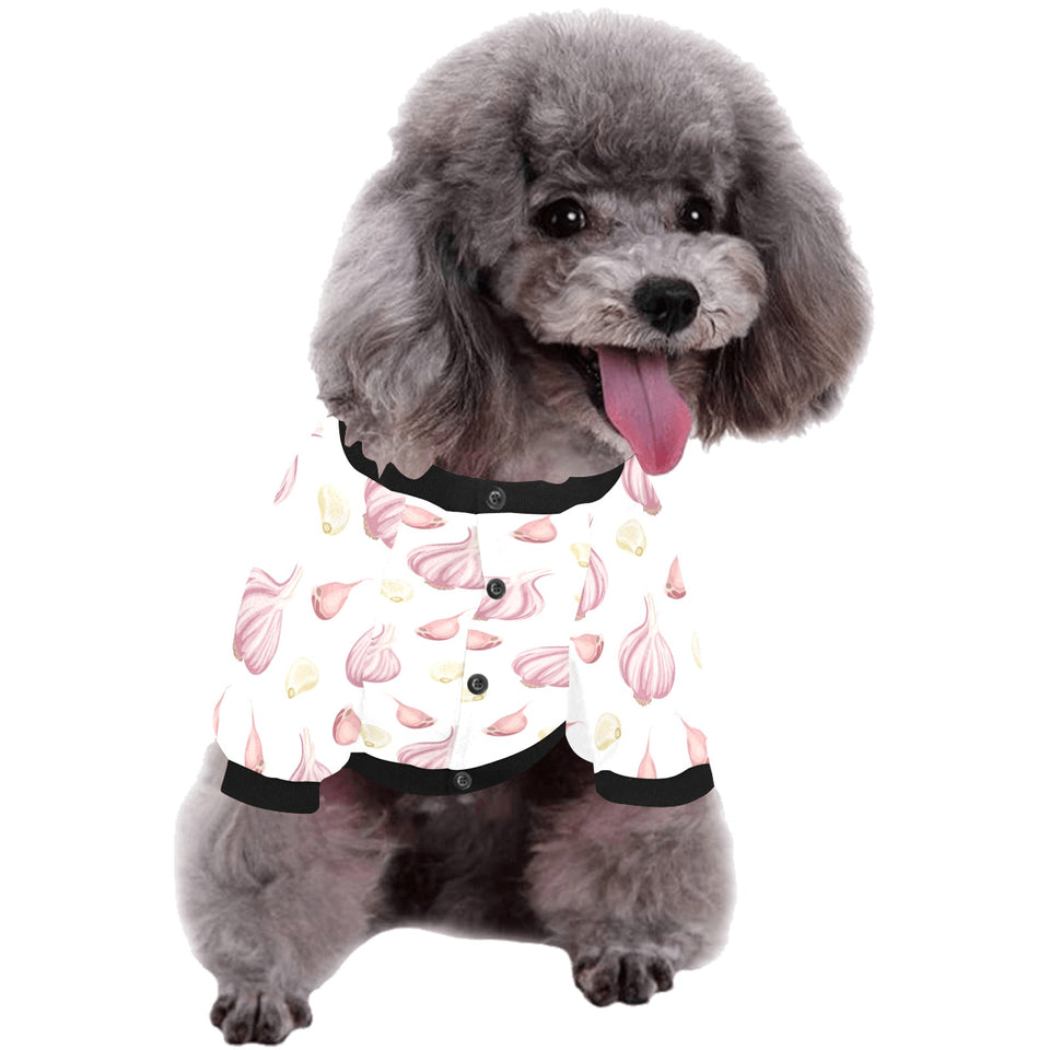 Garlic pattern All Over Print Pet Dog Round Neck Fuzzy Shirt