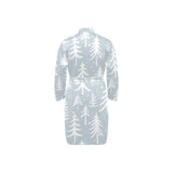 Christmas tree winter forest pattern Men's Long Sleeve Belted Night Robe