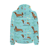 Dachshund decorative background Men's Padded Hooded Jacket
