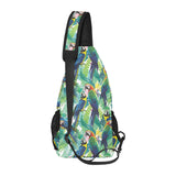 Colorful parrot exotic flower leaves All Over Print Chest Bag