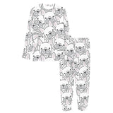 Cute french bulldog head pattern Women's All Over Print Pajama Set