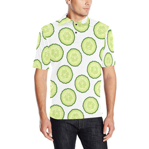 Cucumber slices pattern Men's All Over Print Polo Shirt