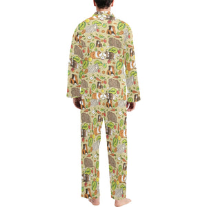 Guinea Pig Pattern Print Design 04 Men's Long Pajama Set