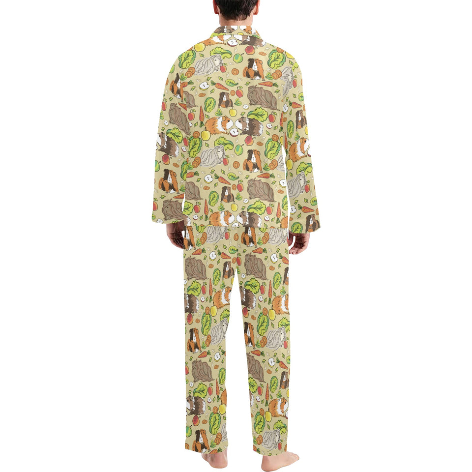 Guinea Pig Pattern Print Design 04 Men's Long Pajama Set
