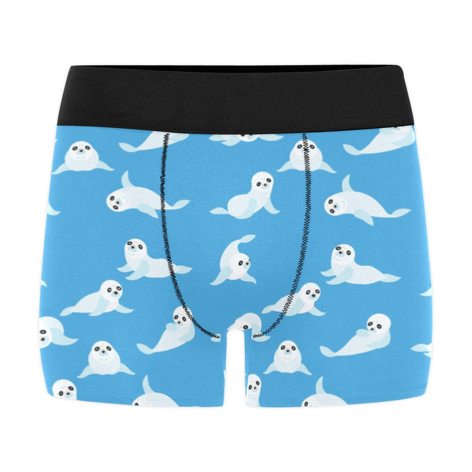 Cute sea lion seal pattern background Men's All Over Print Boxer Briefs Men's Underwear