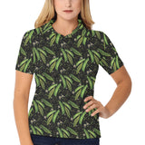 Green Peas Pattern Print Design 02 Women's All Over Print Polo Shirt